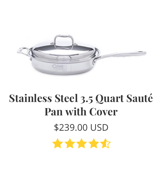 stainless steel 3.5 quart saute pan with cover