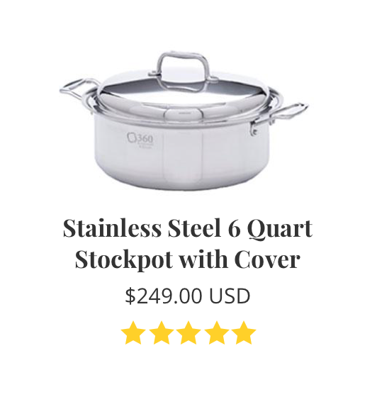 stainless steel 6 quart stockpot with cover