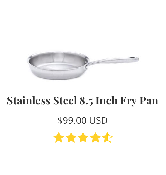 stainless steel 8.5 inch fry pan