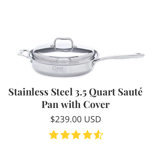 stainless steel 3.5 quart saute pan with cover