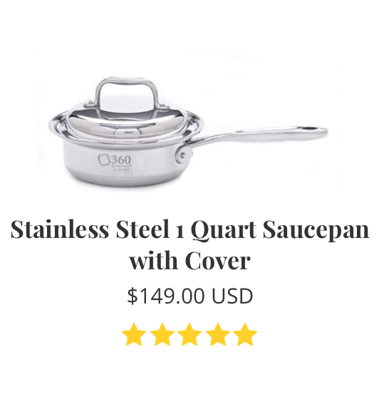 stainless steel 1 quart saucepan with cover